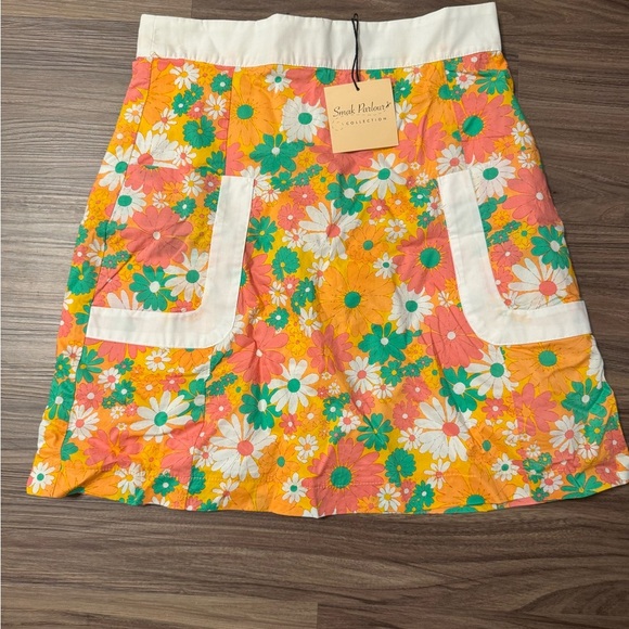 Smak Parlour Floral Skirt - Orange and Green - Picture 1 of 4
